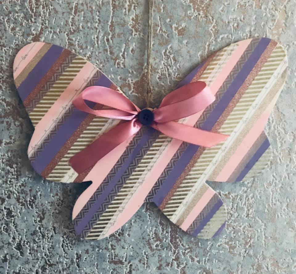 Large Hanging Decorated Butterflies Crafts by Kerrie